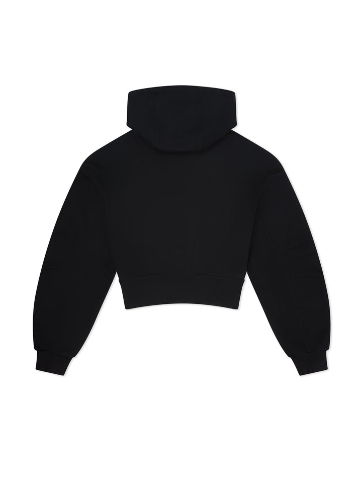 Cotton Zip Through Hoodie - Night Black