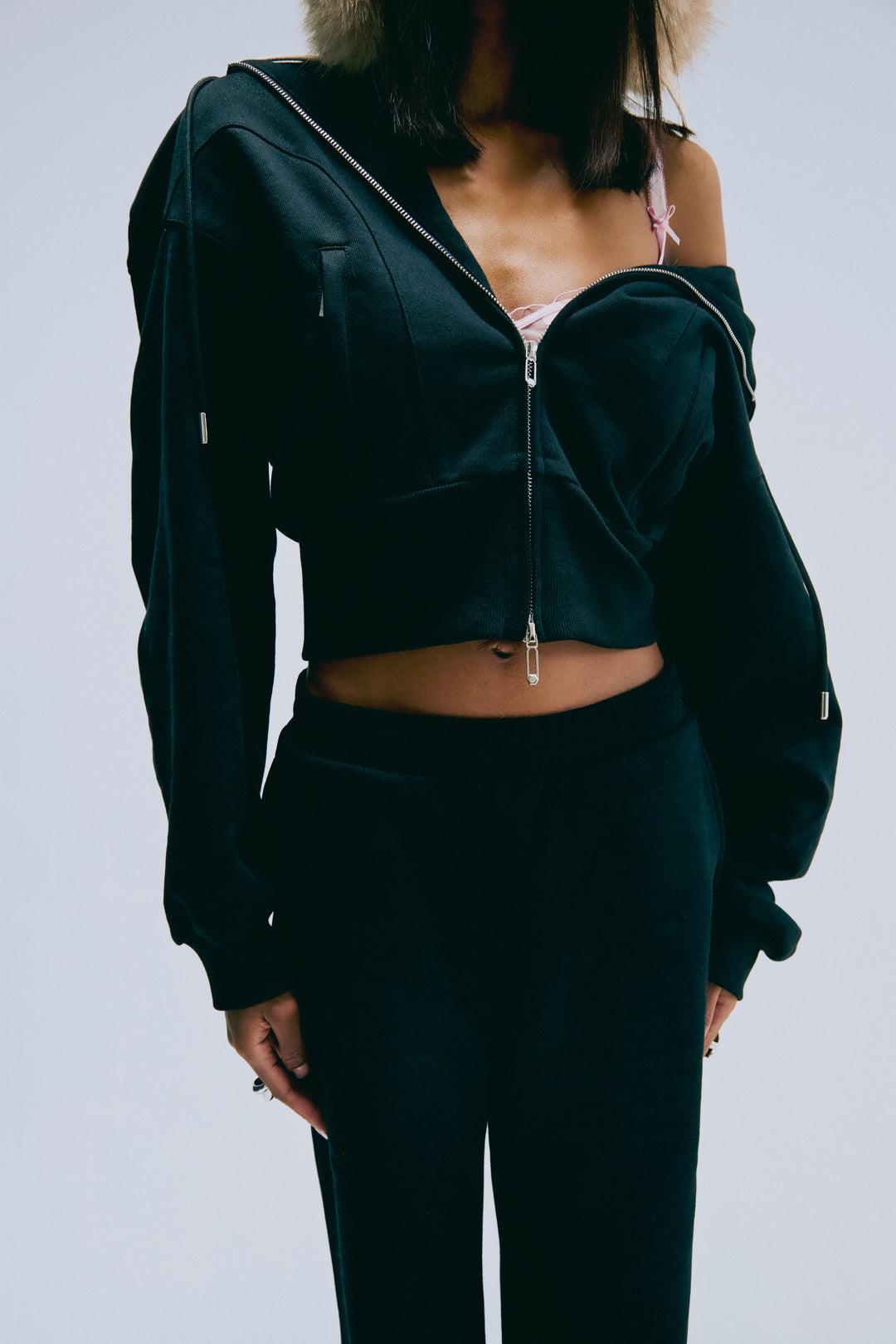 Tailored Flared Leg Pants - Night Black